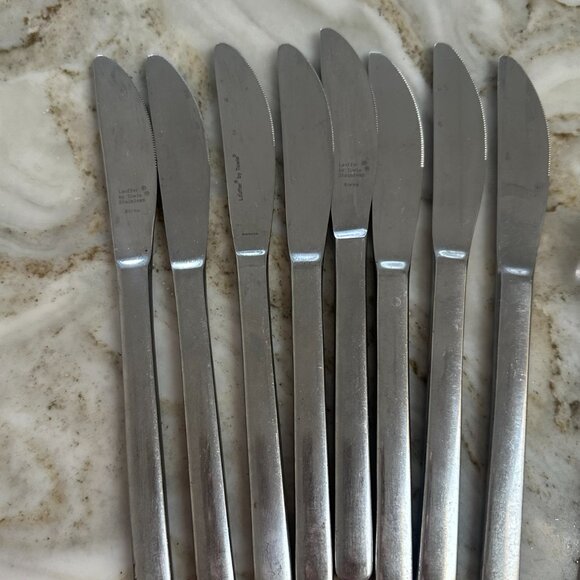 Vintage Towle Lauffer Stainless Steel Flatware Set – 9 Din Knives & 8 Soup Spoon - Picture 2 of 4